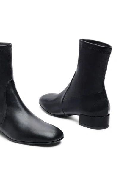 Stuart Weitzman Bacari Leather Bootie In Black Leather