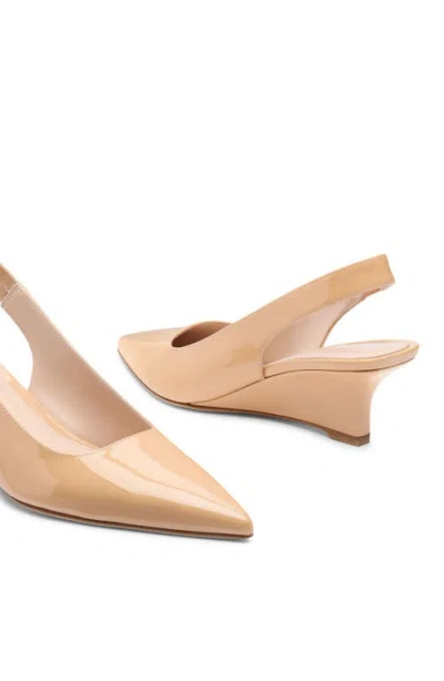 Stuart Weitzman Vinnie Slingback Wedge Pump In Adobe