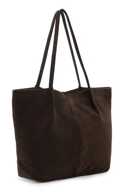 Mango Suede Shoulder Bag In Chocolate