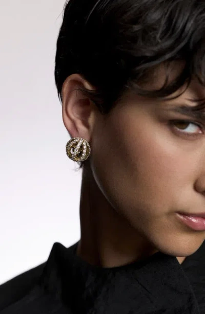 Nadri Muse Sphere Button Earrings In Gold