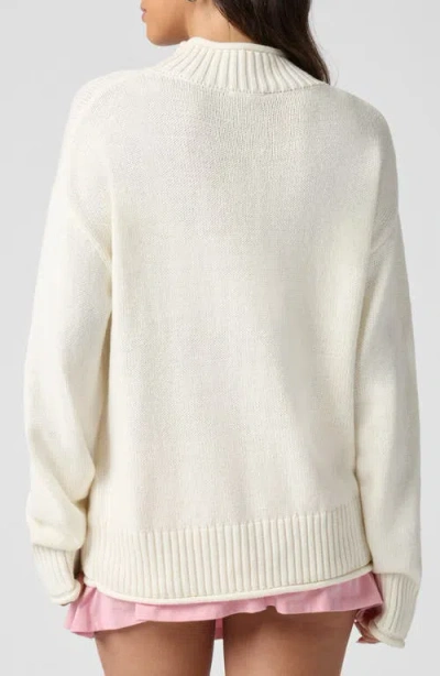 Florence By Mills Roll With It Mock Neck Sweater In White