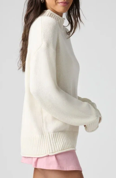 Florence By Mills Roll With It Mock Neck Sweater In White