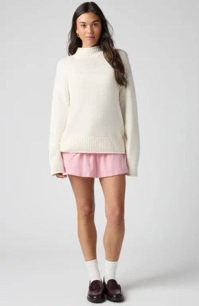 Florence By Mills Roll With It Mock Neck Sweater In White