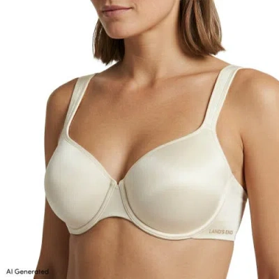 Lands' End Full Coverage Bra True Solutions Light Weight Microfiber Basics In White