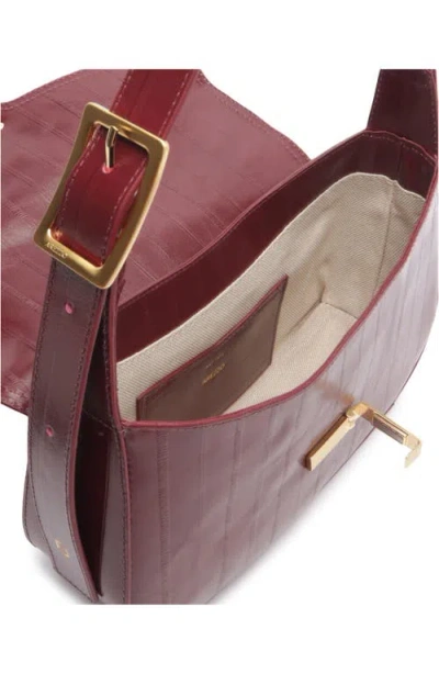 Arezzo Blair Small Leather Shoulder Bag In Fresh Ruby