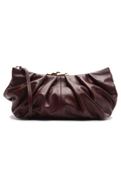 Arezzo Caitlyn Medium Leather Pouch In Fresh Ruby