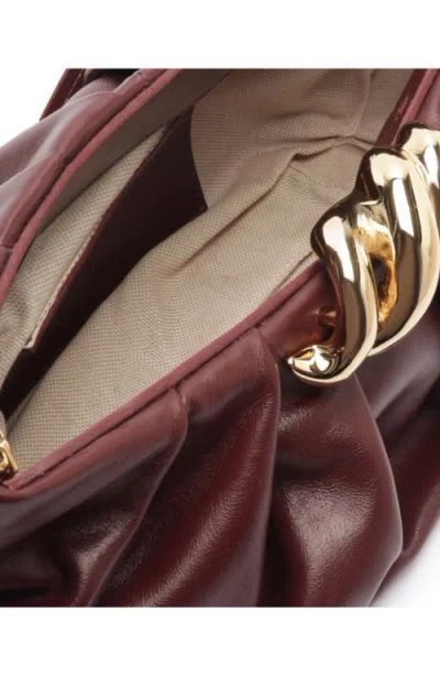 Arezzo Caitlyn Medium Leather Pouch In Fresh Ruby
