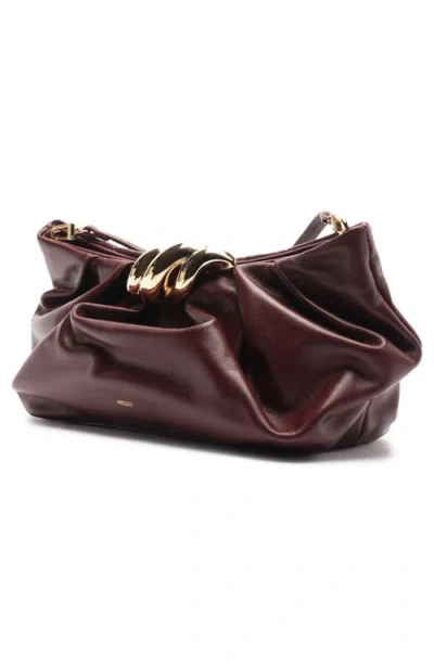 Arezzo Caitlyn Medium Leather Pouch In Fresh Ruby