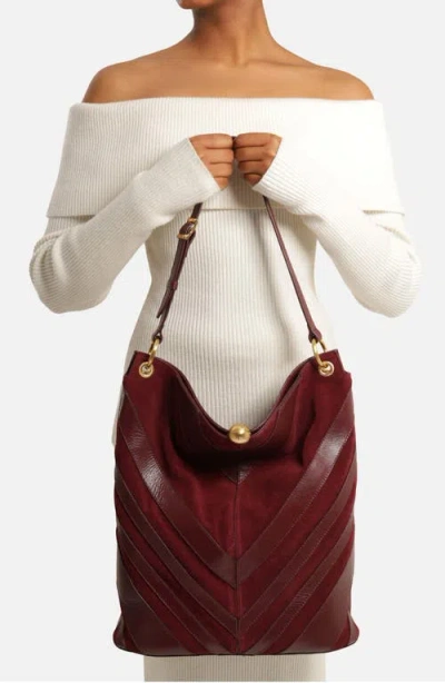 Arezzo Aurora Large Leather Hobo Bag In Fresh Ruby