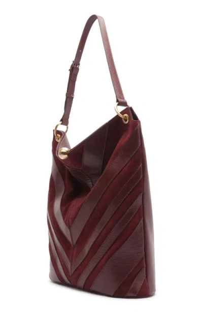 Arezzo Aurora Large Leather Hobo Bag In Fresh Ruby