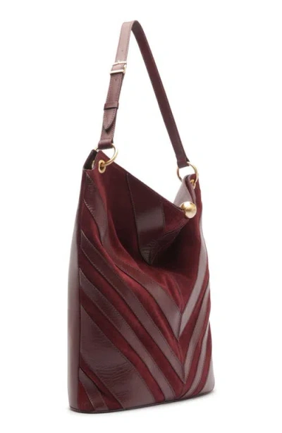 Arezzo Aurora Large Leather Hobo Bag In Fresh Ruby
