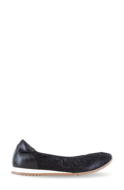 Naot Echo Flat In Black Suede