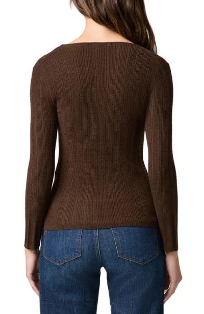 Paige Ginnette Button Rib Sweater In Hickory
