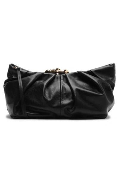 Arezzo Caitlyn Medium Leather Pouch In Black