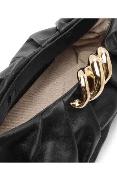 Arezzo Caitlyn Medium Leather Pouch In Black