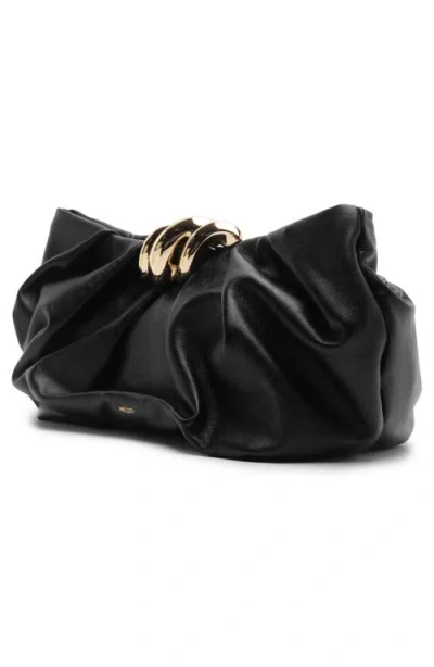 Arezzo Caitlyn Medium Leather Pouch In Black