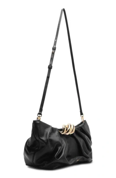 Arezzo Caitlyn Medium Leather Pouch In Black