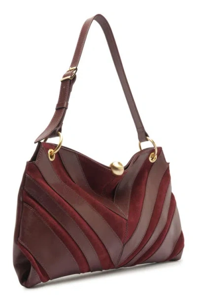 Arezzo Aurora Medium Leather Shoulder Bag In Fresh Ruby
