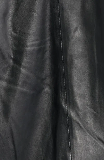 Mauritius Kylie Oversized Leather Bomber Jacket In Black