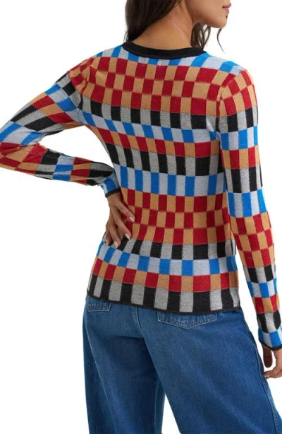 Wrangler Checked Long Sleeve Knit Top In Multi