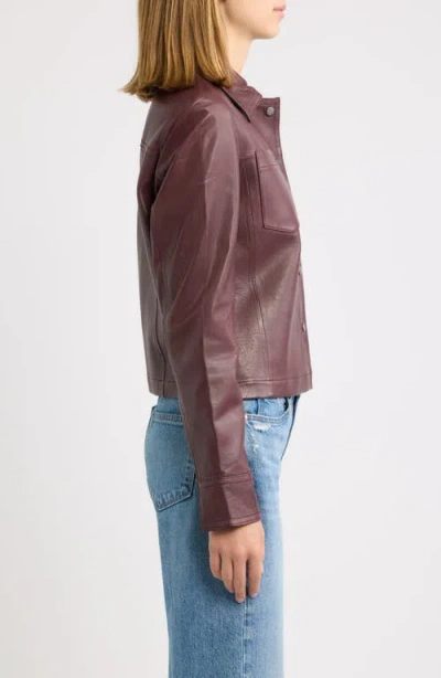 Mauritius Lefei Leather Jacket In Wine/black