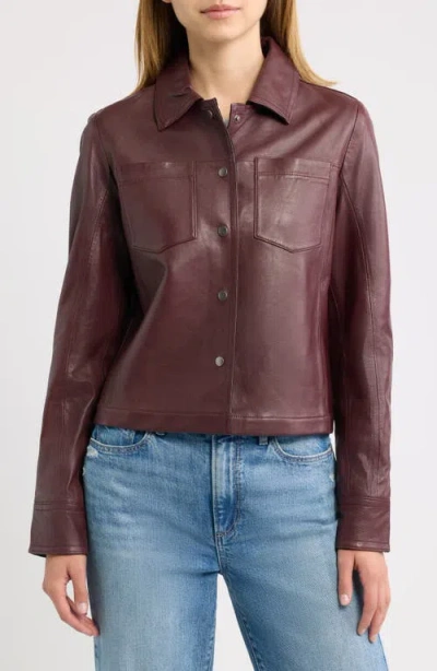 Mauritius Lefei Leather Jacket In Wine/black