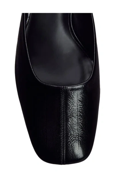 Reformation Inez Leather Heeled Mule In Black Eel