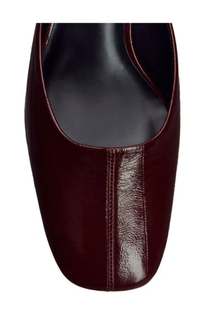 Reformation Inez Leather Heeled Mule In Ruby Eel