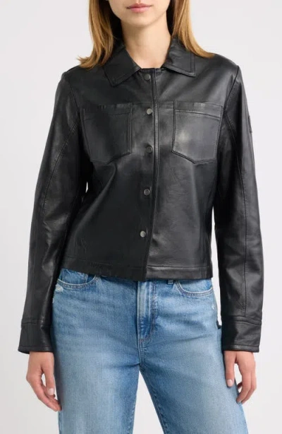 Mauritius Lefei Leather Jacket In Black/black