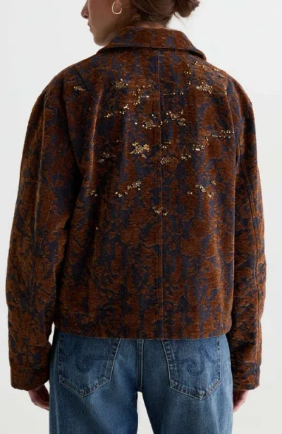 Ag Bailey Beaded Jacquard Jacket In Bronze Beat