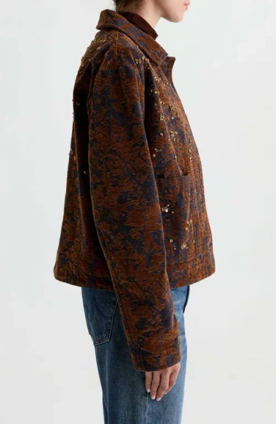 Ag Bailey Beaded Jacquard Jacket In Bronze Beat