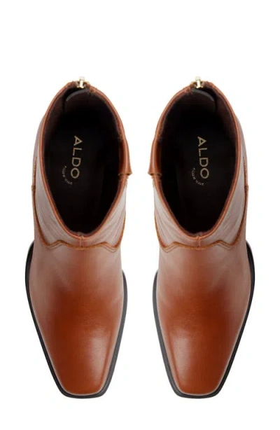 Aldo Ybiraweth Leather Bootie In Medium Brown
