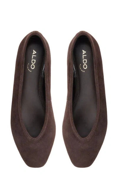 Aldo Ayrah Leather Flat In Dark Brown