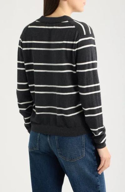 Bella Dahl Stripe Sweater In Graphite Stripe