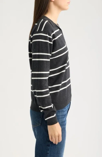 Bella Dahl Stripe Sweater In Graphite Stripe