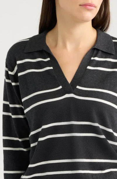 Bella Dahl Stripe Sweater In Graphite Stripe