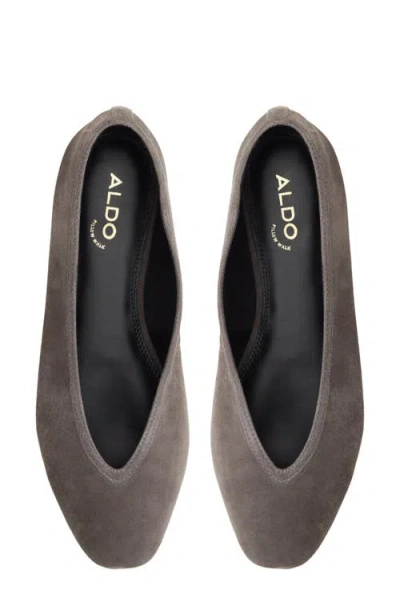 Aldo Ayrah Leather Flat In Medium Grey