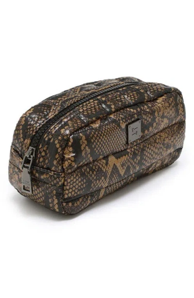 Think Royln Touch-up Carryall Essentials Faux Leather Pouch In Neo Python