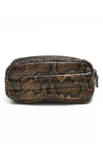Think Royln Touch-up Carryall Essentials Faux Leather Pouch In Neo Python