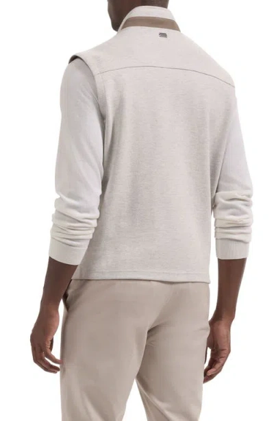 Bugatchi Full Zip Knit Vest In Neutral