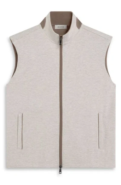 Bugatchi Full Zip Knit Vest In Neutral