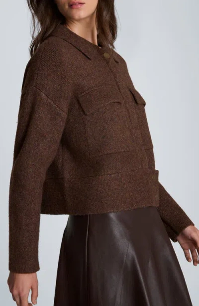 Kenneth Cole Utility Knit Jacket In Brown