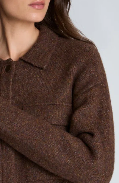 Kenneth Cole Utility Knit Jacket In Brown