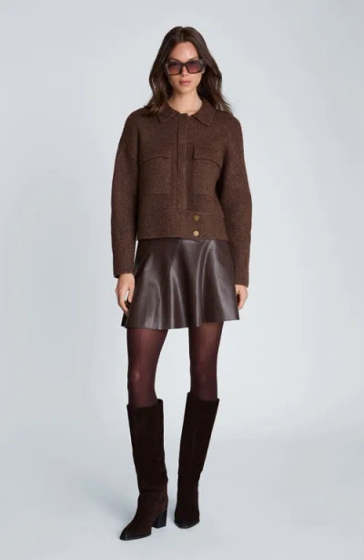 Kenneth Cole Utility Knit Jacket In Brown