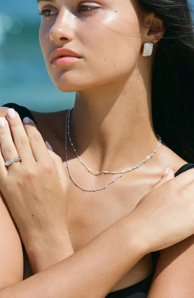 Atolea Double Beaded Choker In Silver