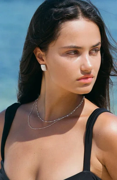 Atolea Double Beaded Choker In Silver