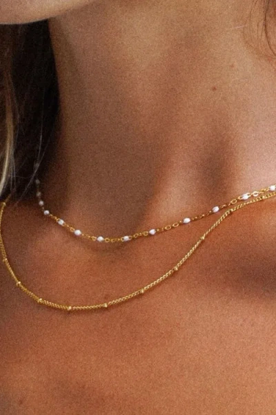 Atolea Double Beaded Choker In Gold