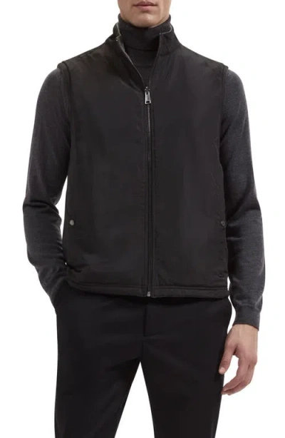 Bugatchi Reversible Knit Vest In Black
