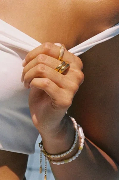 Atolea Double Trouble Ring Set In Gold