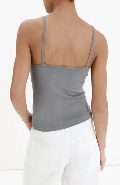 Mango Sparkly Top With Thin Straps In Gray